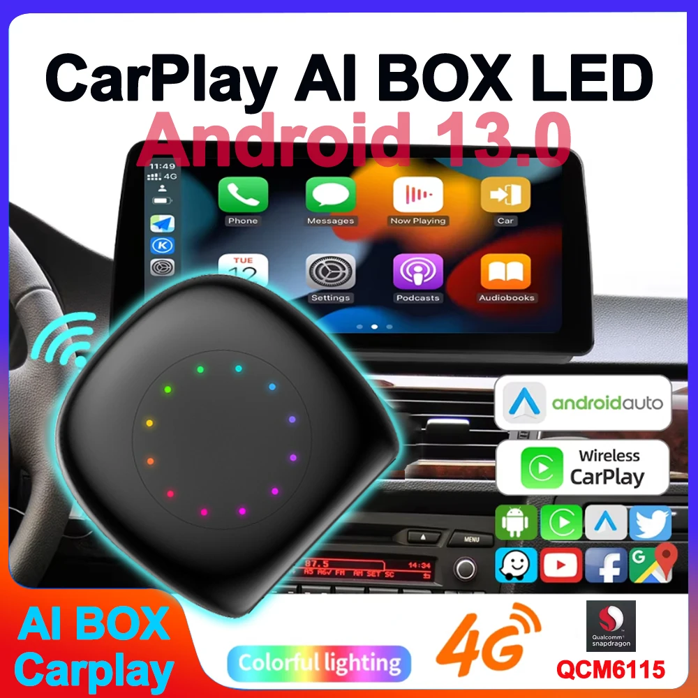 

Wireless CarPlay for OEM Wired to Wireless Android Auto AI Box Intelligent System Android 13 For Netflix YouTube Play Store