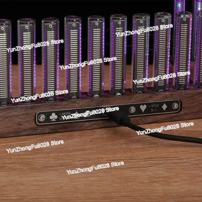 12-Bit RGB Pickup Level Light LED Display Sound Level Meter Music Indicator Desktop Light LED Audio Spectrum Light  Nixie Tubes