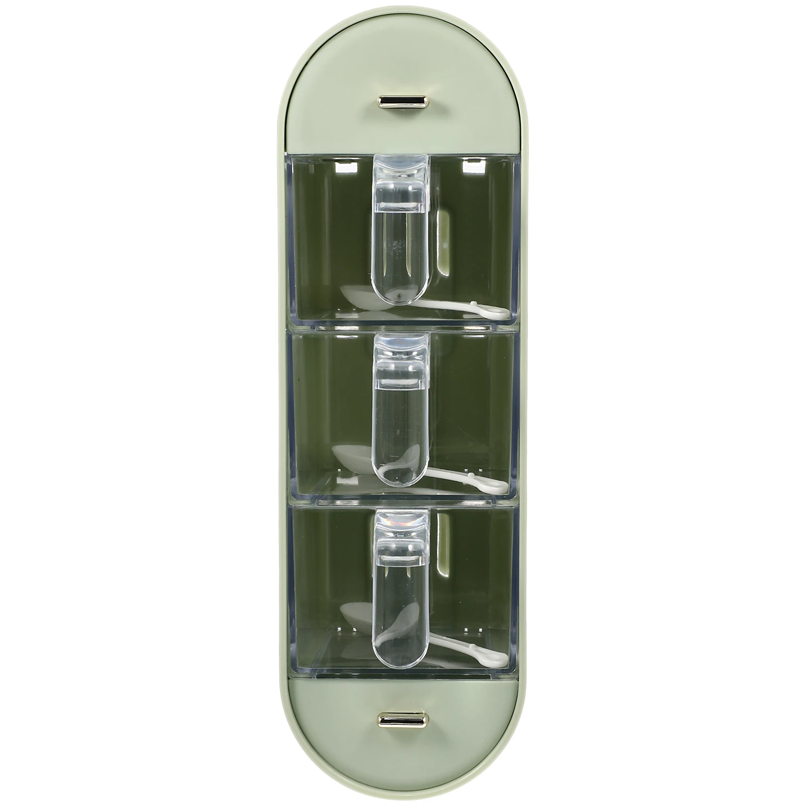 

Wall Spice Box 3 Compartments Transparent Lid Detachable Condiment ganizer Seasoning Storage Kitchen Holder Keeps Tidy