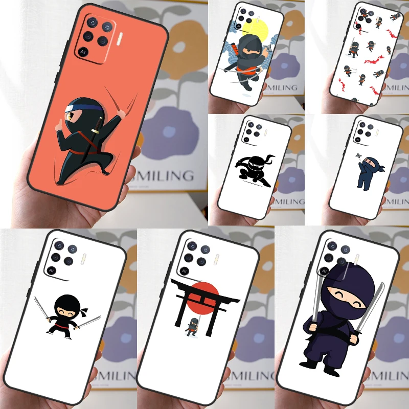 Japan samurai Ninja Warrior For OPPO A52 A72 A5 A9 A53 2020 A96 A76 A16 A54 A74 A94 A58 A78 A98 A15 A17 A57 A77 A79 Case