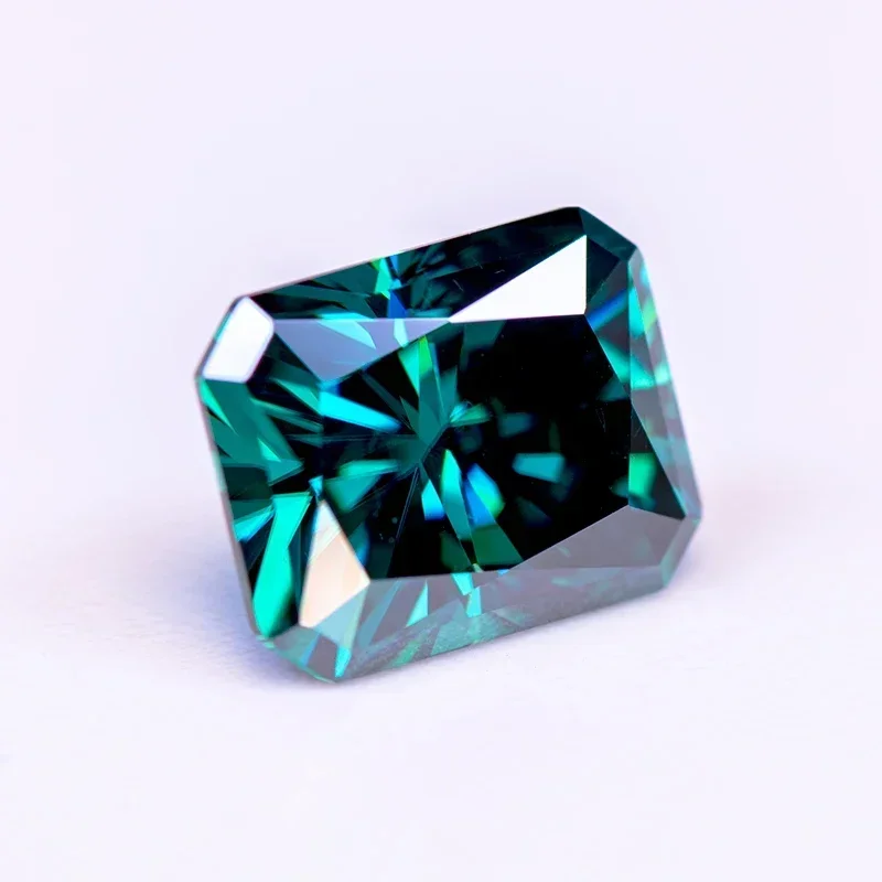 Im Labor hergestellter smaragdgrüner Moissanit mit strahlendem Schliff im Großhandel – Primärfarbe, zertifiziert für DIY-Schmuck – Detail 7