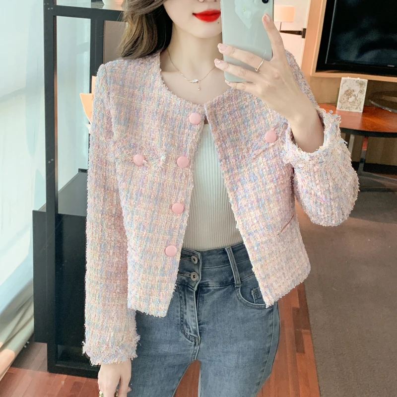 

Ort Розовая верхняя одежда женская Ele Ladylike angfang Sle осеннее новое поступление с высокой талией pe Long Sve round Ne пальто