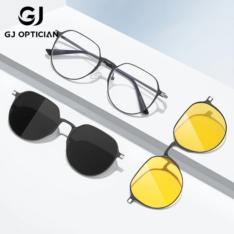 

GJ OPTICIAN Многофункциональные очки с магнитной присоской, поляризационные солнцезащитные очки для близорукости, анти-синий свет, очки для чтения по рецепту