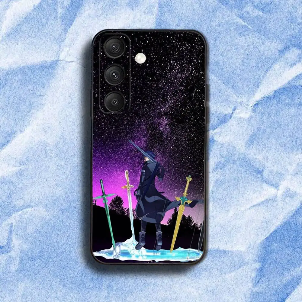 Sword Art O-Online SAO Kirigaya Phone Case For Samsung S 25,24,23,22,30,21,10,9,Ultra,Plus,Lite,FE,4,5G Black Soft Case