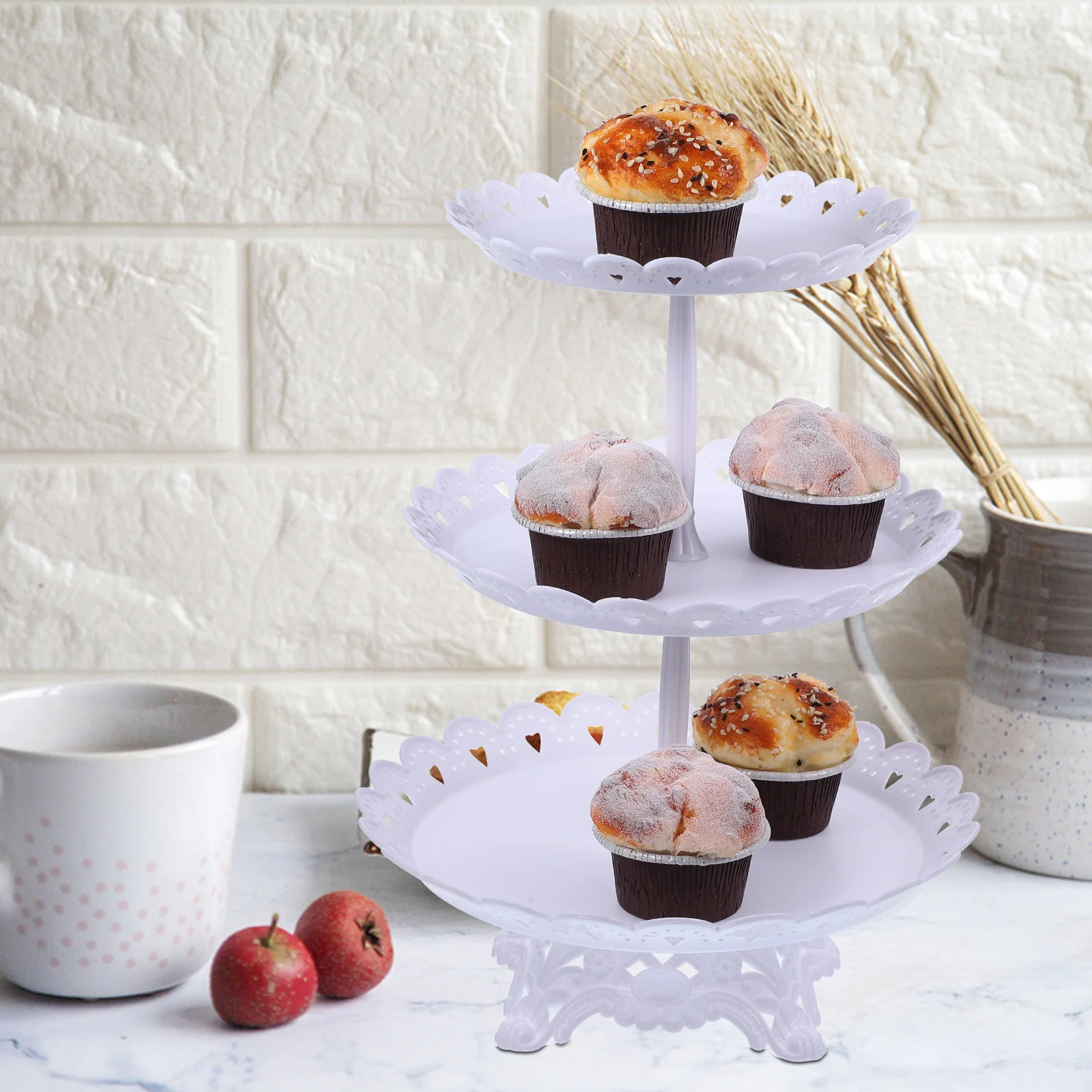 

Multilayer Tiered Cake Stand Decorative Tray Multi Function Cupcake Snack Display for Events Cake Stand Desktop Cupcake Holder