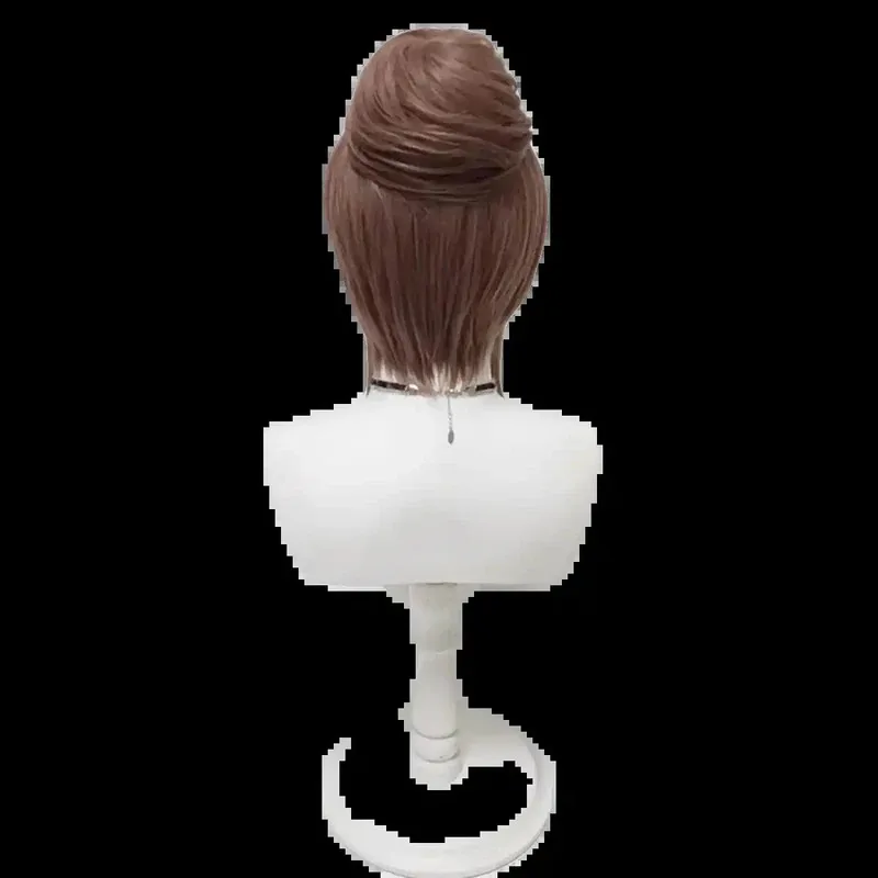 Nikke deusa da vitória noir peruca cosplay coque marrom resistente ao calor cabelo sintético festa de halloween role play carnaval + touca peruca