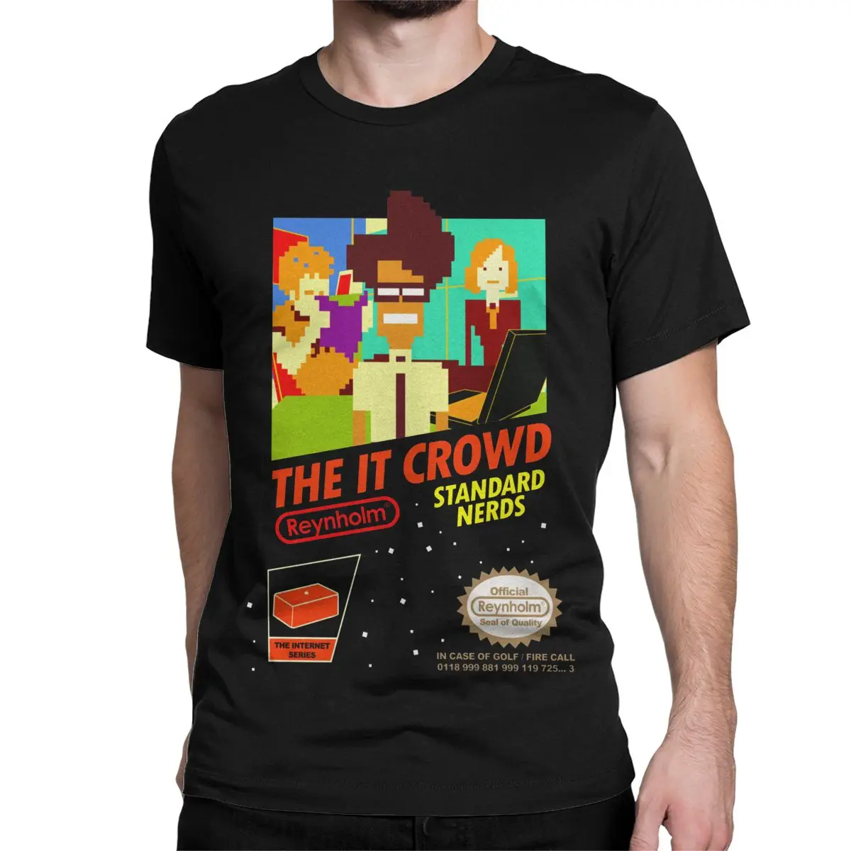 The It Crowd Nes 8 Bit Game Nerds Funny Tech Britain Sitcom T-Shirts Men Cotton T Shirt Short Sleeve Tee Shirt Original Tops