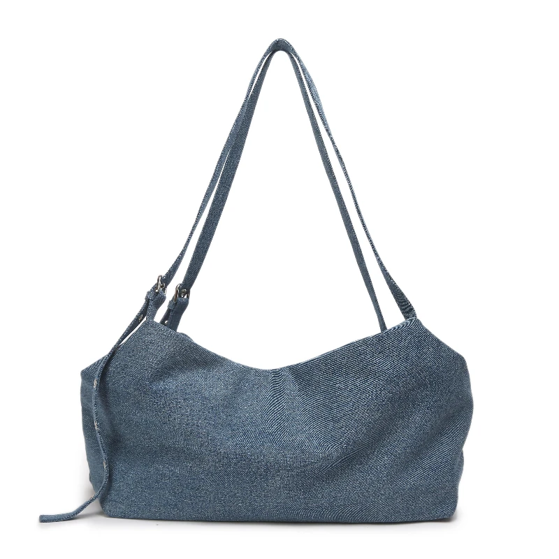 

Новая модная горизонтальная квадратная джинсовая холщовая женская сумка, персонализированная уникальная простая универсальная сумка на одно плечо для женщин, модная