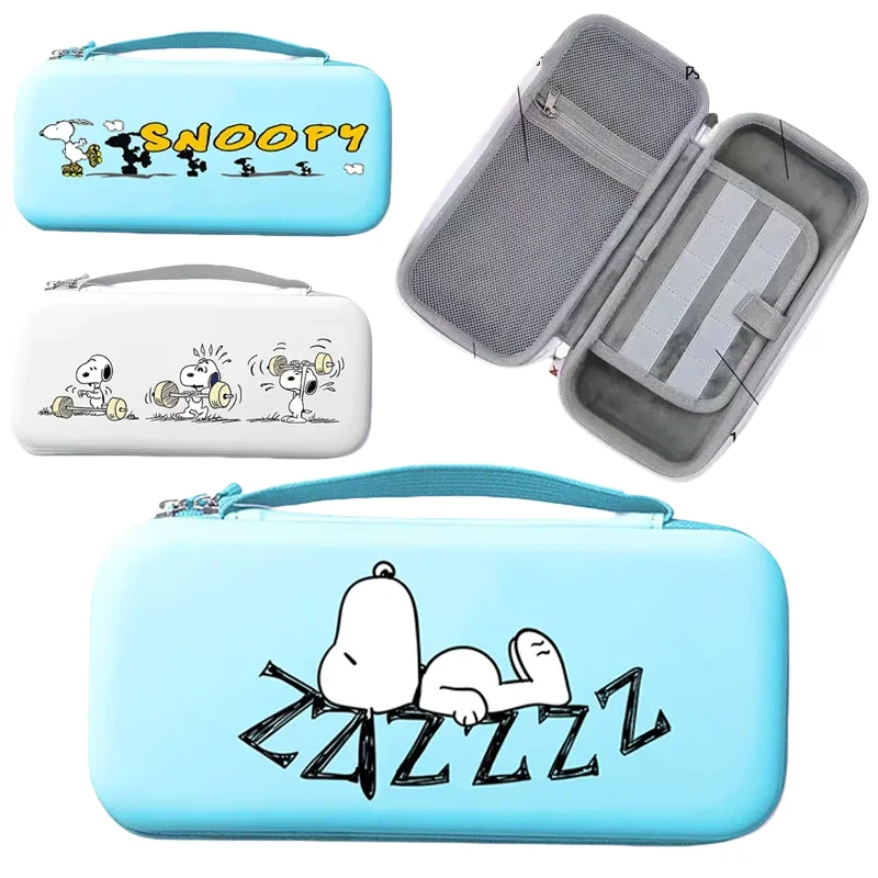 

Сумка для хранения Snoopy, водонепроницаемая для Nintendo Switch NS OLED, милая портативная консоль, игровые аксессуары, большая сумка, защитный чехол