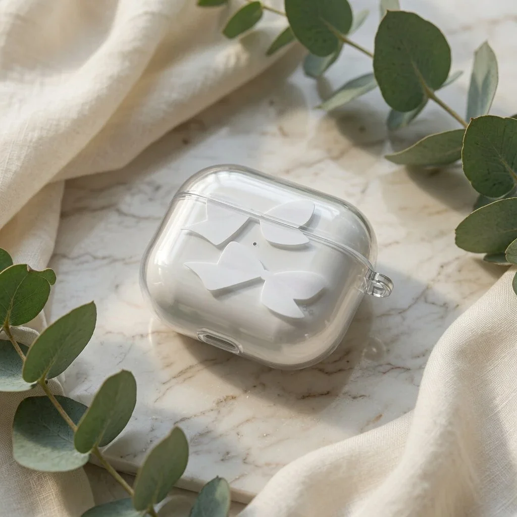 Gentle White Bow Earphone Case for Airpods 4th 3rd Pro 3 2 Shockproof Cover for Airpod 2 3 1 Protective Accessorie Shell Fundas