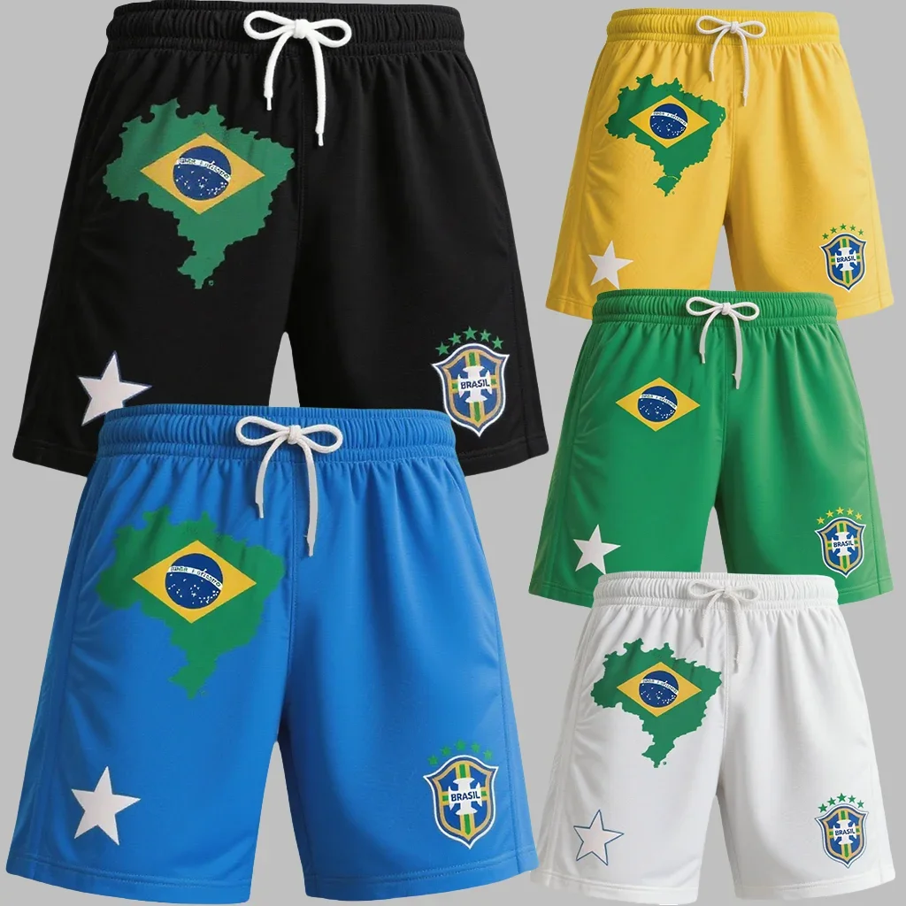 

2025 Latest Men's/Women's Quick Drying Breathable Comfortable Loose Shorts Brazil Team Adult/Children's Football Training Shorts