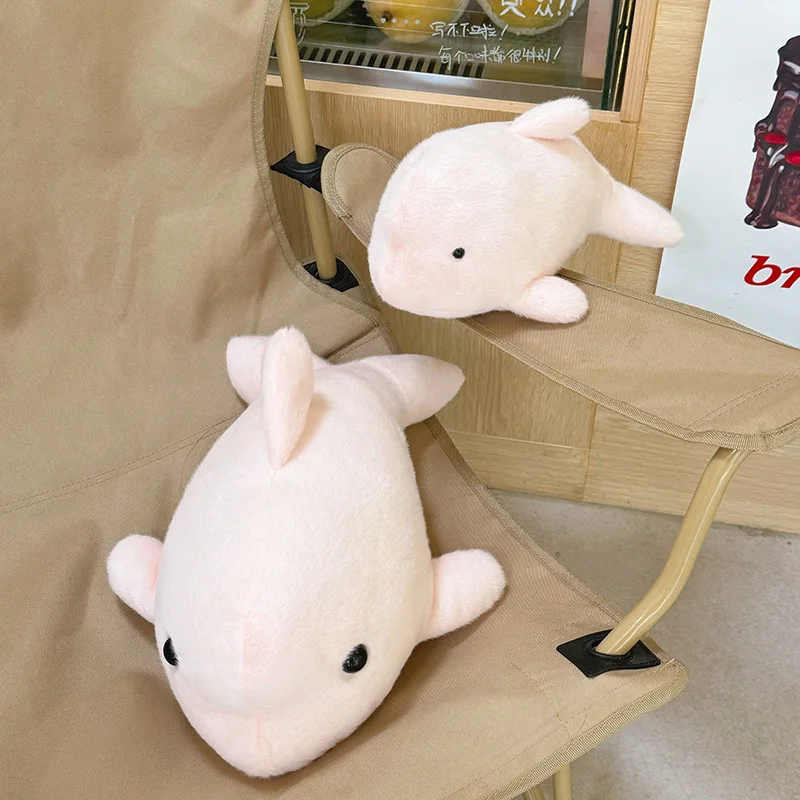 28/42cm New Soft Plush Simulation Pink Dolphin Plushie Doll Stuffed Cartoon Animal Toy Mascot Peluche Pillow for Children