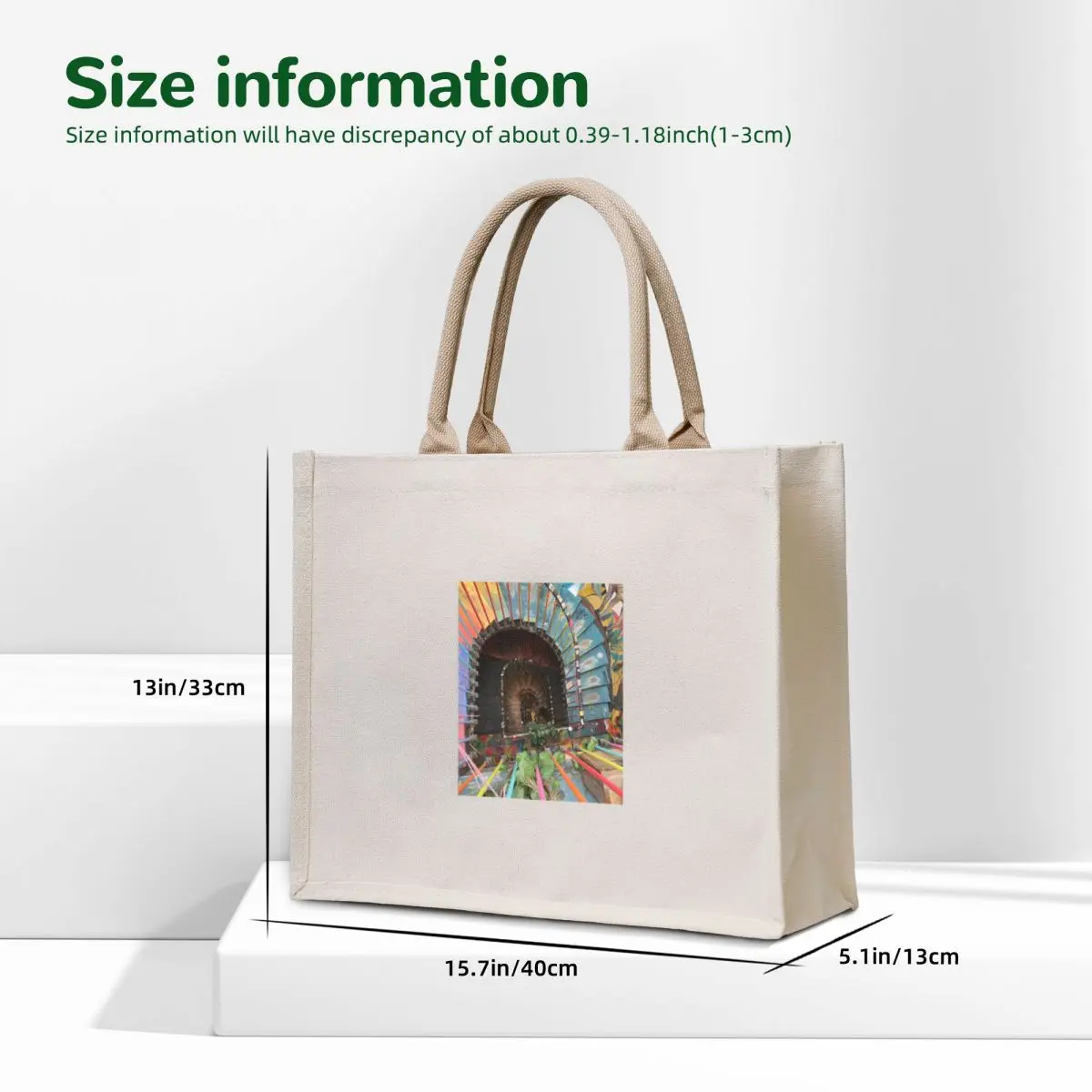colorful stairs Tote Bag reusable shopping bags tote bag men's Shopper Beach bag