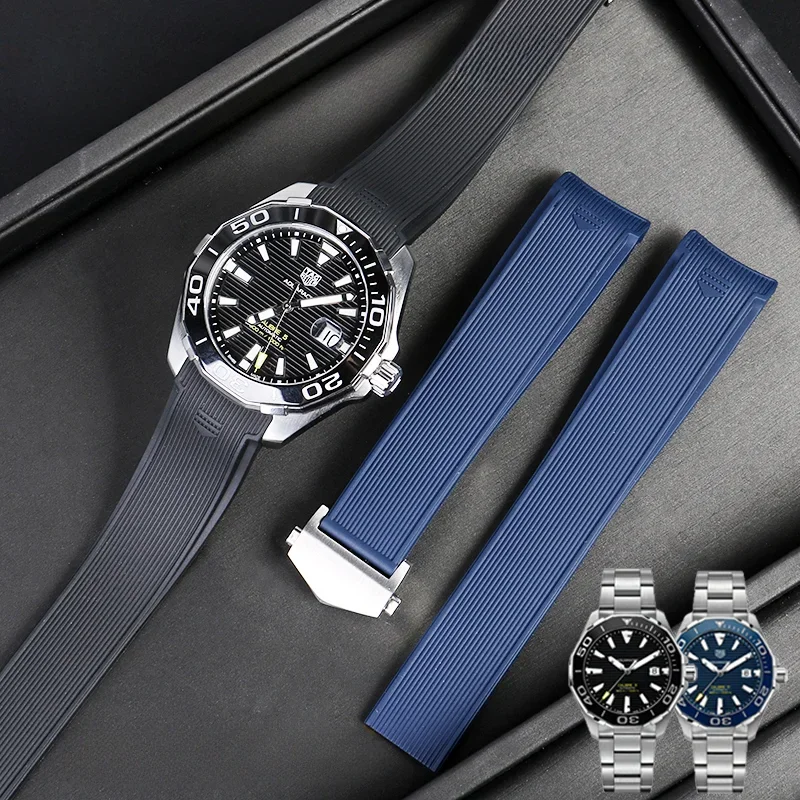 para-tag-heuer-conceito-f1-22mm-arco-silicone-mergulho-competitivo-300-tigre-calila-macio-preto-confortavel-pulseira-de-relogio-de-borracha