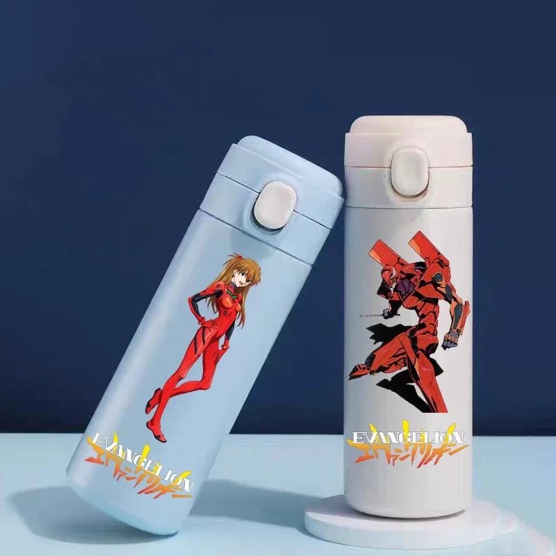 Anime EVA Asuka Langley Soryu 420ML Thermos Water Bottle Portable Children 304 Stainless Steel Cartoon Outdoor Sport Water Mug