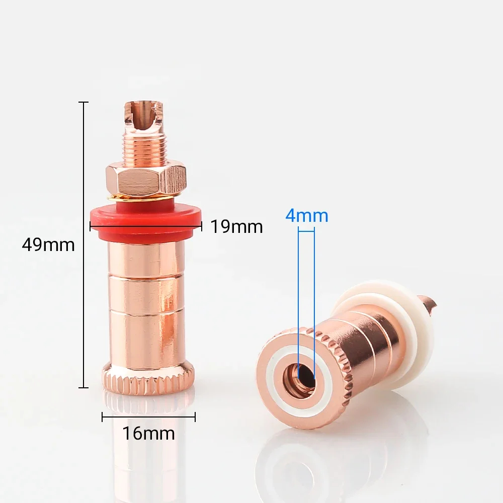 4pcs Copper plated Speaker amplifier Terminal Connectors WBT style HIFI Audio DIY Binding Post