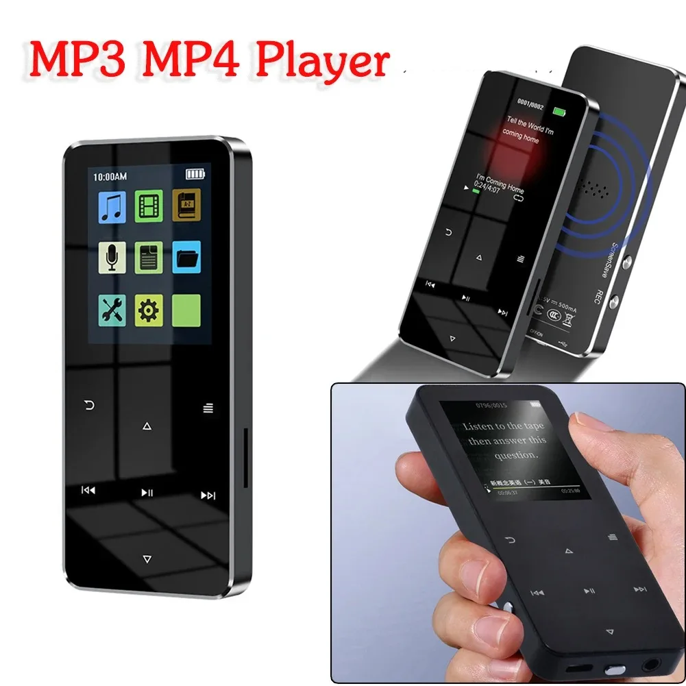 New 1.8 Inch Metal Touch MP3 MP4 Music Player Bluetooth-compatible 5.0 FM Radio Video Play 8/32GB E-book Hifi Player Walkman