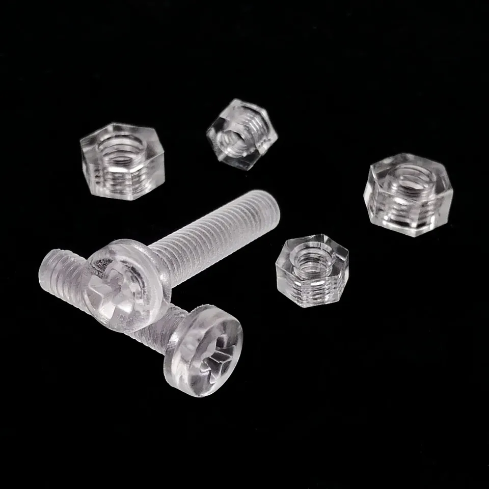 50 Vis Acrylique Transparent M4x8mm – Tête Cruciforme, Uxcell