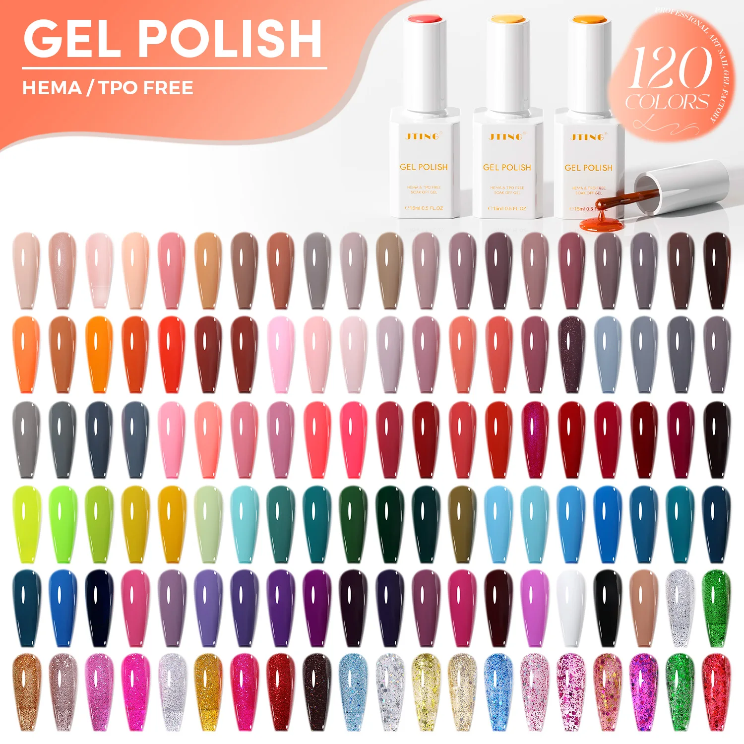 Color Card 120 Colors Uv Nail Gel Polish Set Box Soak Off Uv Gel OEM ODM Private Label Wholesale