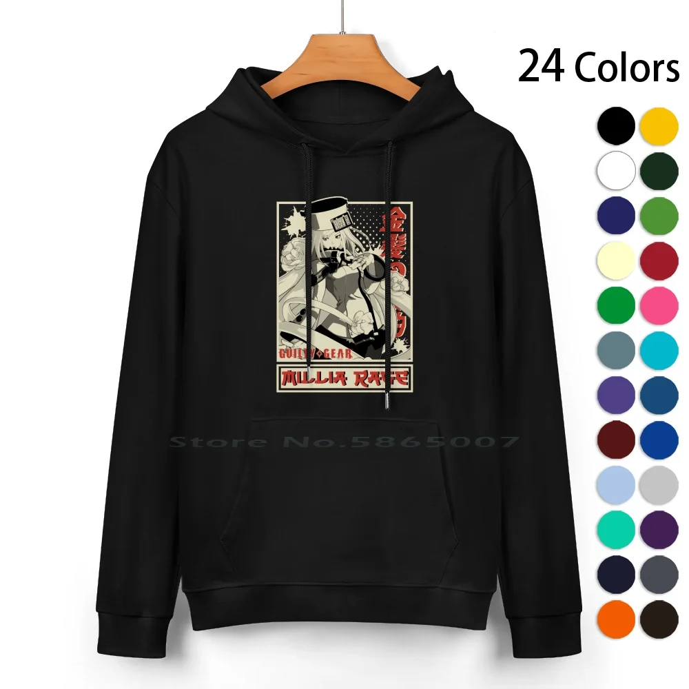 

Rage The Blonde Clasic Japan Pure Cotton Hoodie Sweater 24 Colors Rage Millia Millia Rage Guilty Gear Strive Millia Rage Guilty