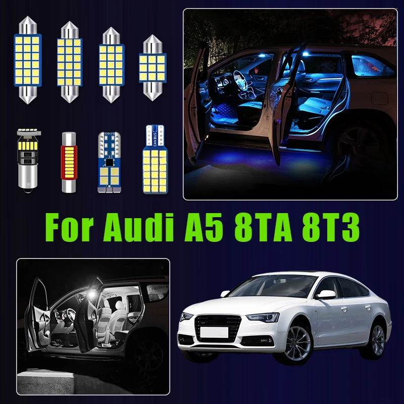

For Audi A5 S5 RS5 8TA 8T3 Sportback Coupe Car LED Bulbs Interior Reading Lamp Glove Box Vanity Mirror Trunk Light Accessories