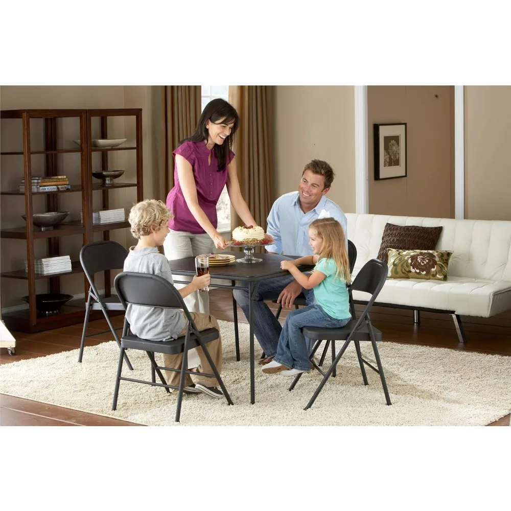 Zwarte, 4-pack stalen klapstoelen