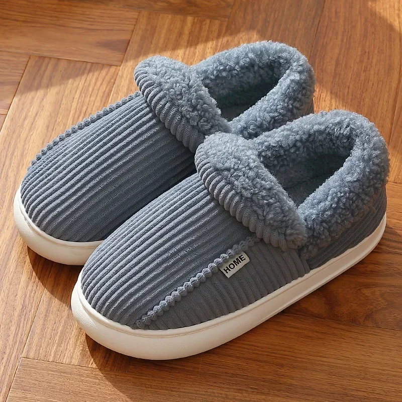 Big Size 48 49 Winter Warme Slippers Comfort Home Pluche Schoenen Vrouwen Mannen Slaapkamer Antislip Slides Koppels Indoor Casual Harige Flats