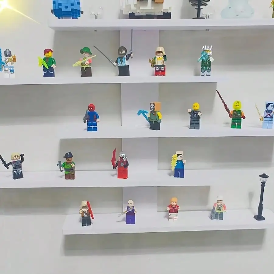 رف عرض حائط قابل للتعديل بدون أدوات مكون من 5 طبقات للألعاب تذكارات رف عائم موفر للمساحة