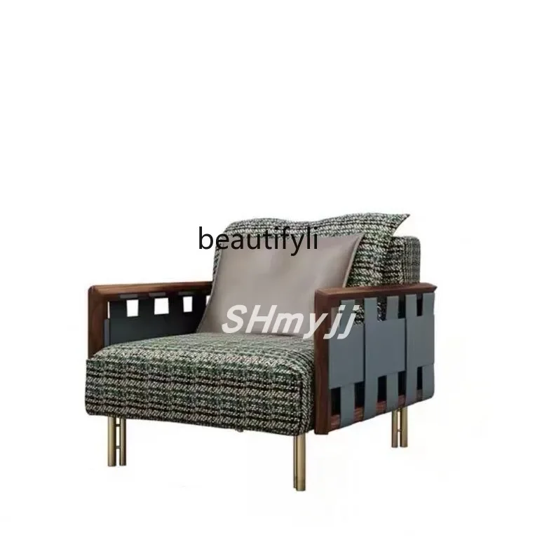 

lt Nordic light luxury leisure sofa chair, hotel restaurant club cafe fabric, single sofa