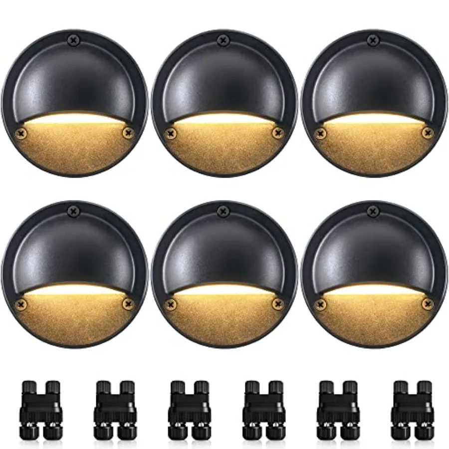 5W LED Low Voltage Deck Lights, 12-24V Step Lights Outdoor with Fastlock2 Wire Connectors, Low Voltage Landscape Lighting 3000K