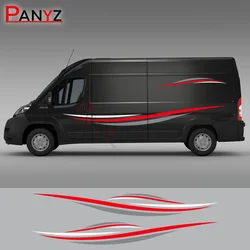 4Pcs/Lot Car Stickers For Peugeot Boxer Citroen Jumper Fiat Ducato Accessories Camper Van Styling Stripes Graphics Vinyl Decals
