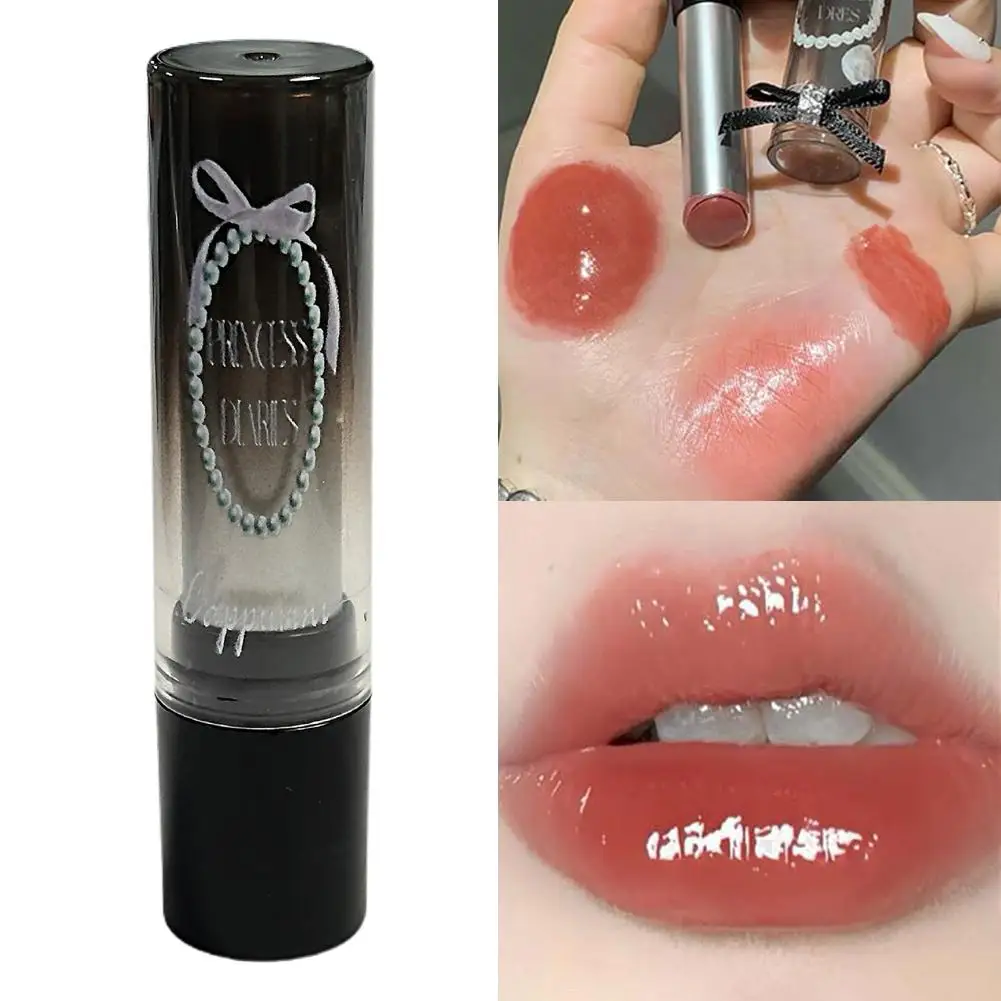 Punk Bruine Spiegel Water Stevige Lipgloss Lipgloss Met Fijne Glans Hydraterende Spiegelglas Jelly Lipstick Non Stick Cup Make-up