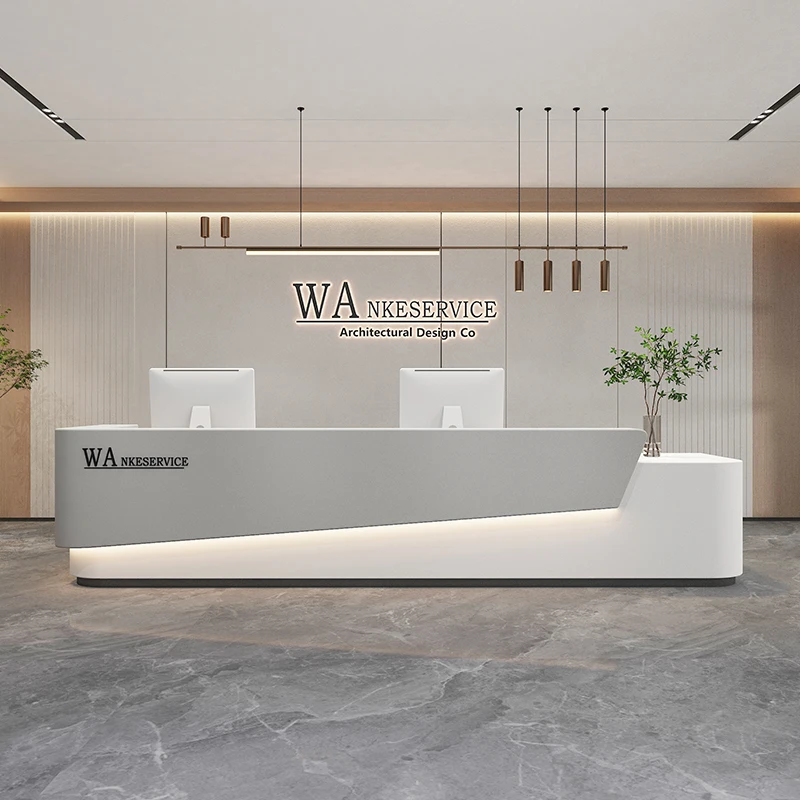 

Large Clinic Counter Reception Desk Industrial Office Table Reception Desk Shop Beauty Salon Theke Rezeption Modern Furniture