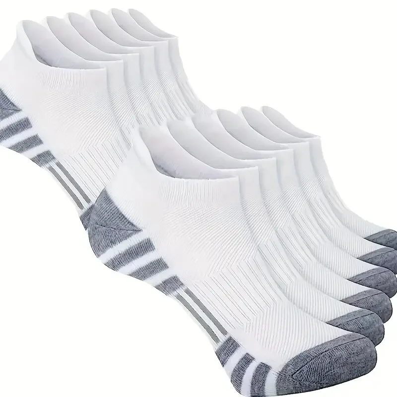 6/12 Pairs Comfortable Cushioned Running Socks - Lightweight, Moisture-Wicking, Breathable, Low Cut, Non-Slip Tab