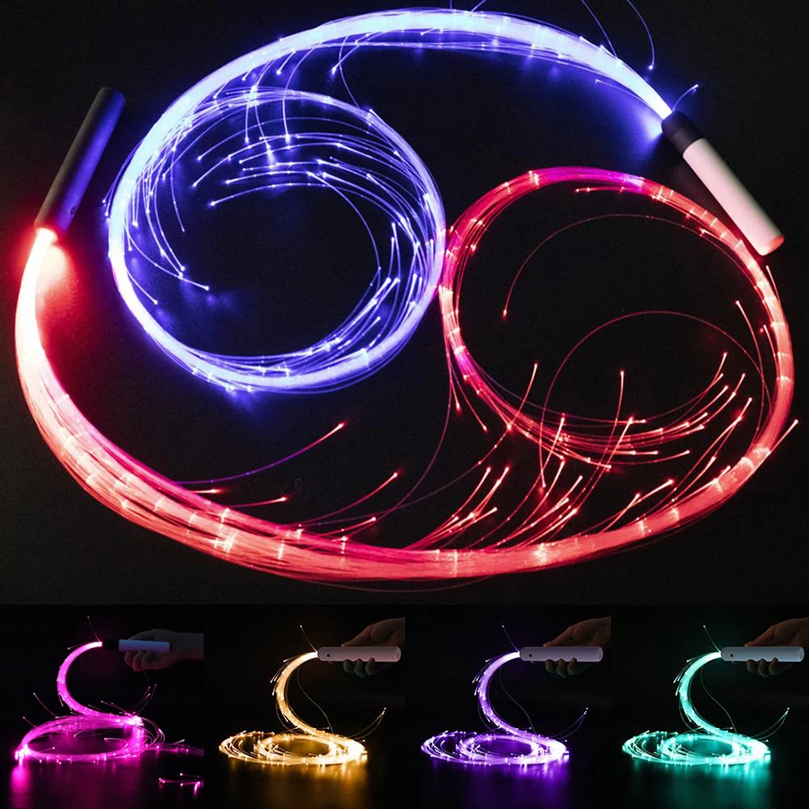 

RGB Colors LED Fiber Optic Space Whip Dancing Whip Glowing Rave Toy Super Bright Light Up Whips for Dance and Party