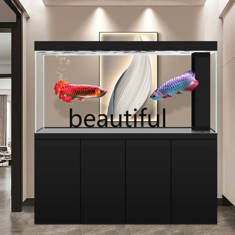 

Ultra-white glass fish tank large arowana tank, ecological bottom filter, entrance partition, floor-to-ceiling goldfish tank