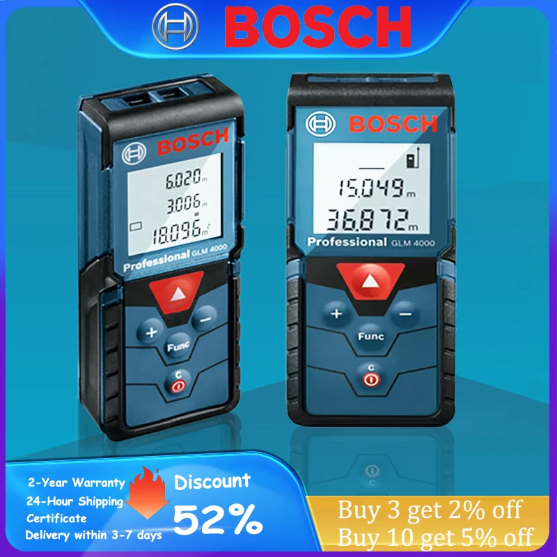 Global Brand BOSCH GLM4000 Range Finder Professional Hight Precise 40M Laser Distance Meter Volume Area Laser Tape Measure Ruler