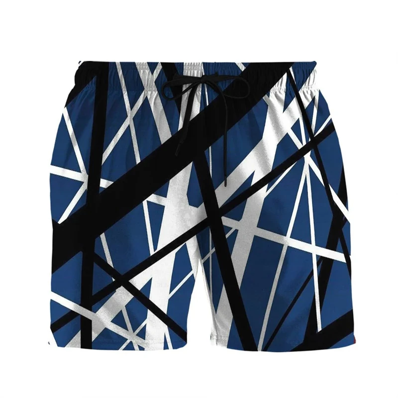 Summer Vacation Men\'s Plaid Print Drawstring Waist Board Shorts Fashion Swim Trunks 3D Print Breathable Short Streetwear 2025