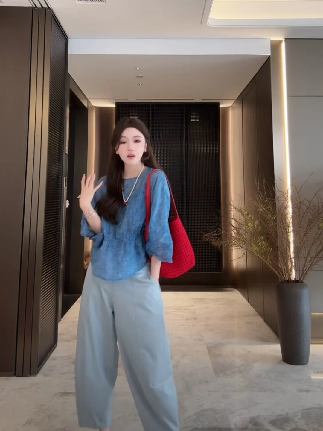 

Breathable Silk Linen irt Women's Casual Slimming Summer Top T-irt Loose Fit Regular Length Seven Sve Thin Model