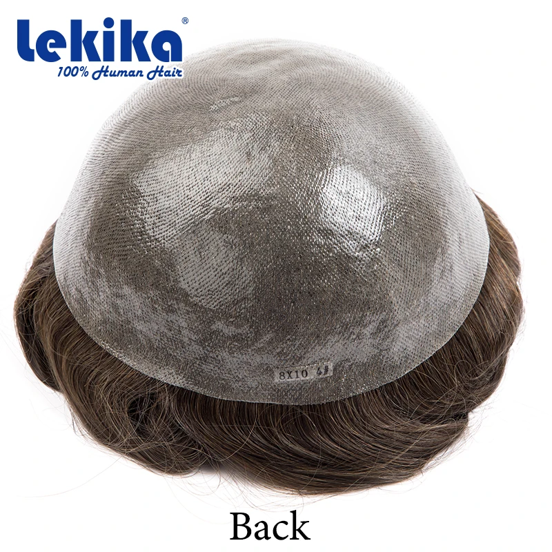 BIO-نسج على شكل شعر إنسان أكثر لينة الدانتيل السويسري ومعقود بولي Base قاعدة خصلات الشعر المستعار الإنسان تنفس 100% خصلات الشعر المستعار الإنسان استبدال شعر مستعار #5