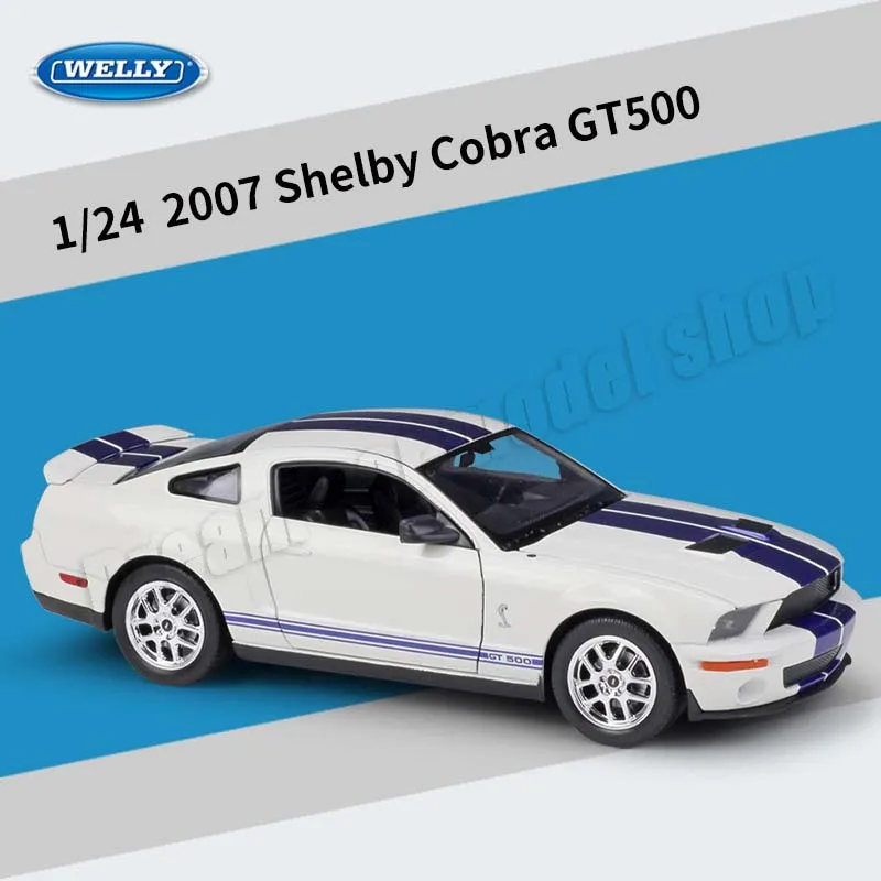 WELLY 1:24 2007 Shelby Cobra GT500 Alloy Die-cast Car Model Toys Collectible Miniature Cars Model Decoration Holiday Gift