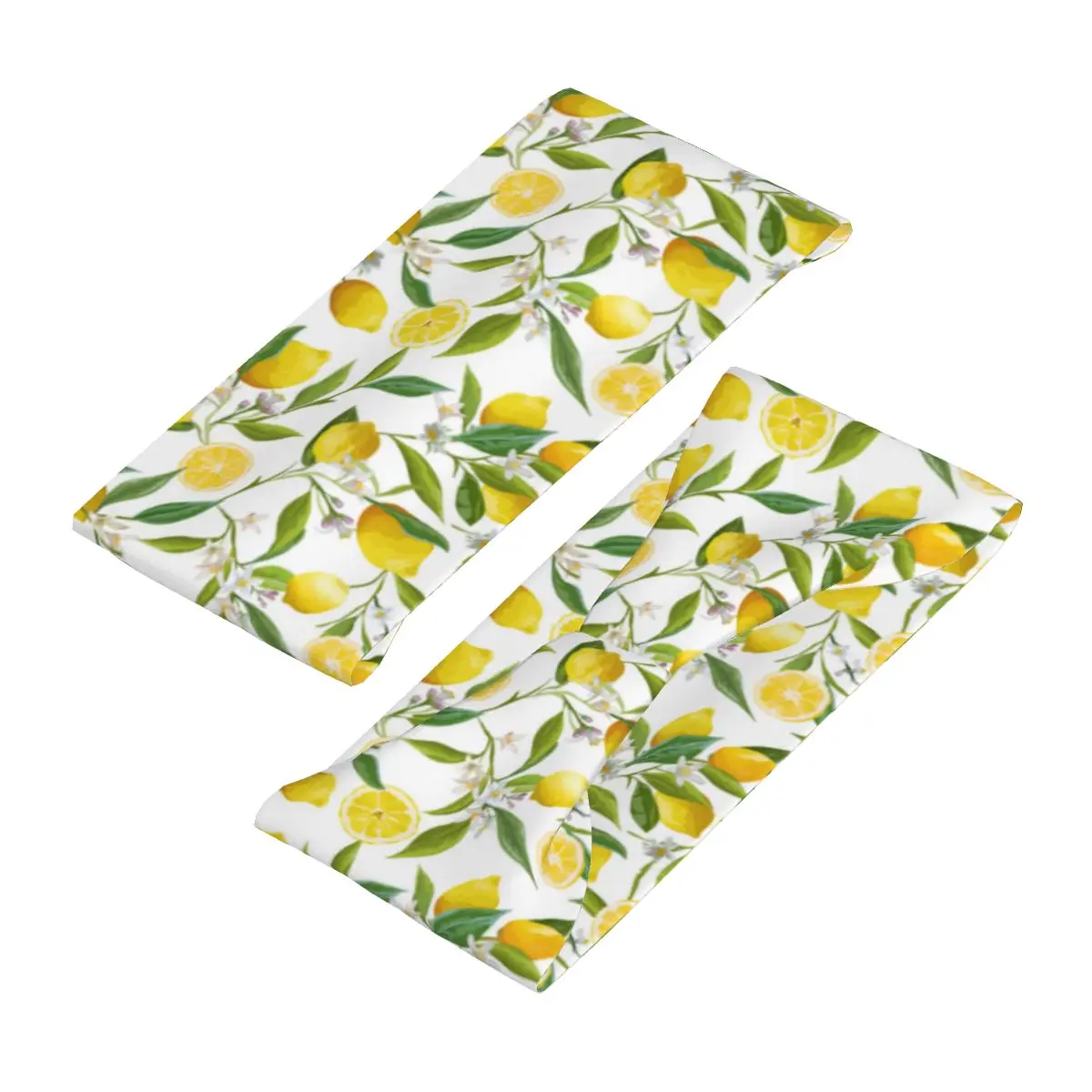 Fruits Lemon Floral Pattern Elastic Hair Band Yoga Headband Makeup Hair Hoop Headwrap