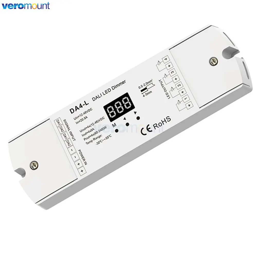 Imagem -05 - Skydance-dali cv Pwm Digital Dimmer Canal Da1 Da4 Da4-d Da4-l Din Endereço Automaticamente Sortidas por Dali Mestre 4