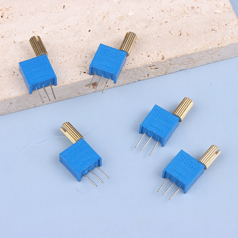 5PCS 3296W Multi-turn Adjustable Potentiometer 1K2K5K10K20K50K100K200K500K1M Metal Shaft Long Handle