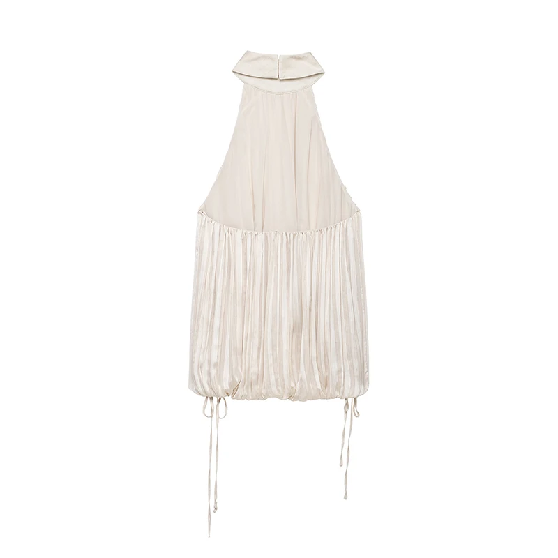 Summer Women's New Tops 2026 Fashion Hanging Neck Backless Sexy Young Women's Party Top Street Chic Summer Holiday Tops