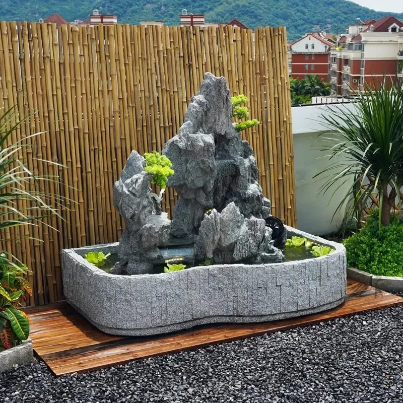 Outdoor Courtyard Garden Balcony Terrace Villa Floor-to-ceiling ornaments Landscape arrangement Circulating fish pond