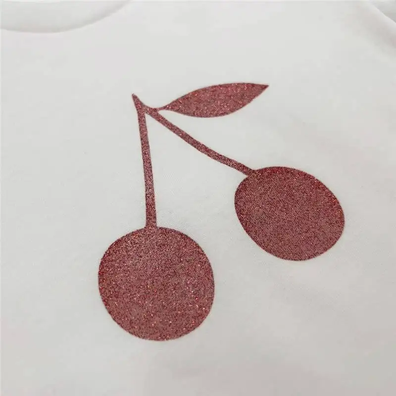 In stock 2023 BP New Autumn White Long Sleeves Cherry Shirt for Kids Cherry Brand White Clothes for Girl Kids