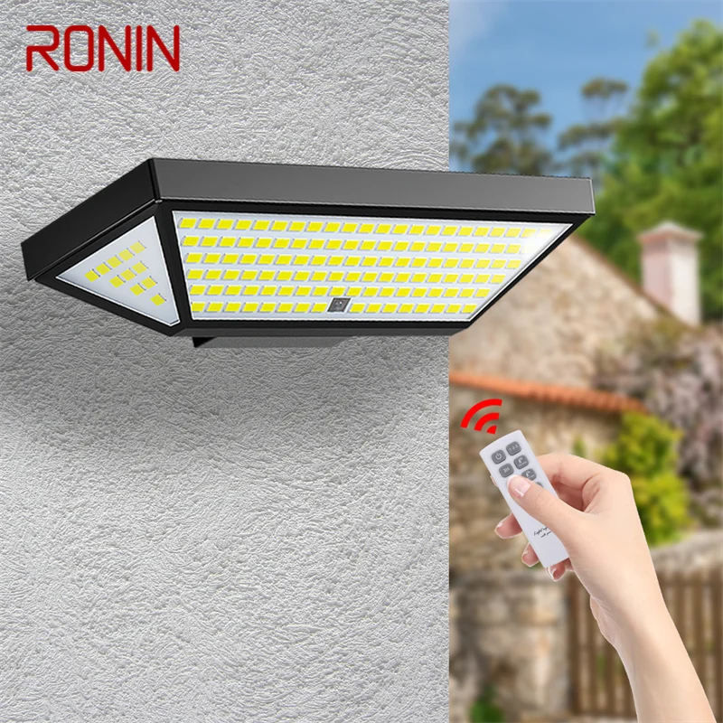 

RONIN Outdoor Solar Wall Flood Light Human Body Induction With Remote Control Waterproof IP65 LED For Courtyard Porch Lamp