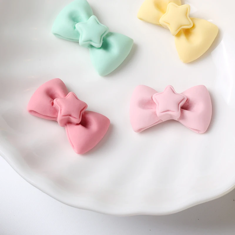 20pcs Resin  Candy Color bow Tie Charms Pendants for Jewelry Making Earrings DIY Crafts Accessories