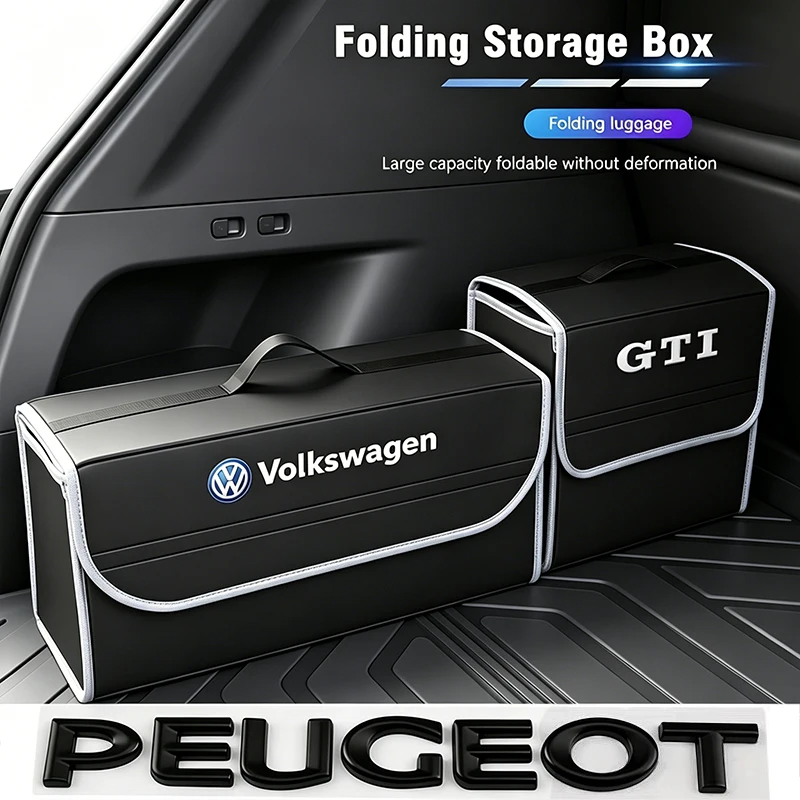 Auto-Schlüsselanhänger/VW Kofferraum-Organizer Box mit Großer Kapazität Faltbare Aufbewahrungstasche für VW GTI Polo Golf Passat Tiguan CC Arteon Jetta B6 – Detail 1